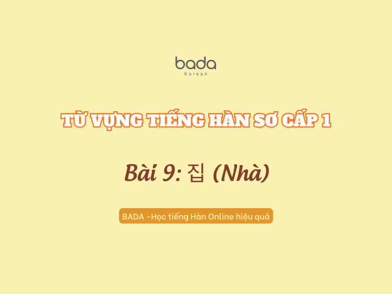 Từ vựng tiếng Hàn sơ cấp 1 bài 9
