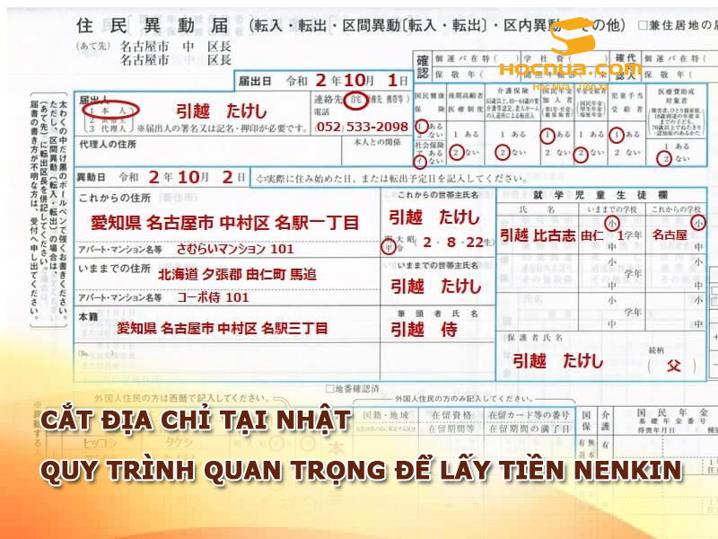 Cắt địa chỉ tại Nhật – Quy trình quan trọng để lấy tiền Nenkin