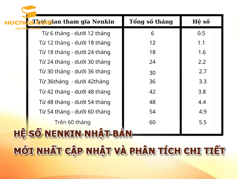 Hệ số Nenkin Nhật Bản mới nhất Cập nhật và phân tích chi tiết