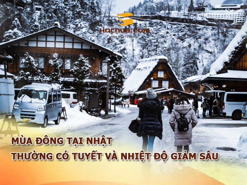 Mùa đông tại Nhật thường có tuyết và nhiệt độ giảm sâu
