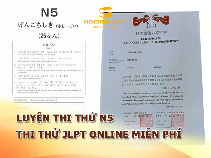 Luyện Thi Thử N5 - JLPT Online Miễn Phí Từ Nền Tảng Chuẩn Đề