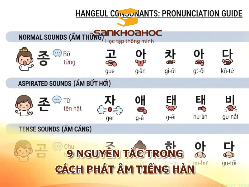 9 Nguyên tắc trong cách phát âm tiếng Hàn