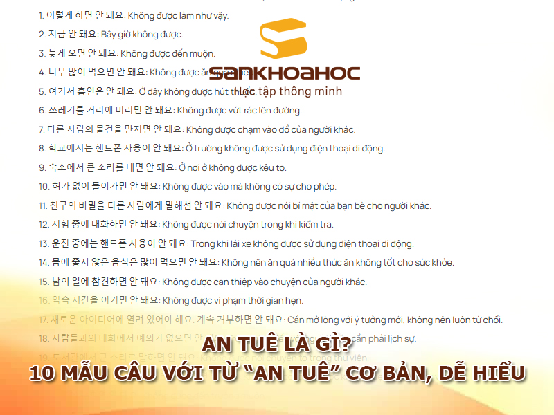An tuê là gì? 10 mẫu câu với từ “an tuê” cơ bản, dễ hiểu