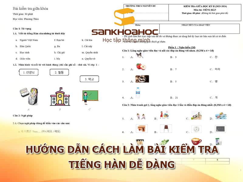 Hướng dẫn cách làm bài kiểm tra tiếng Hàn dễ dàng