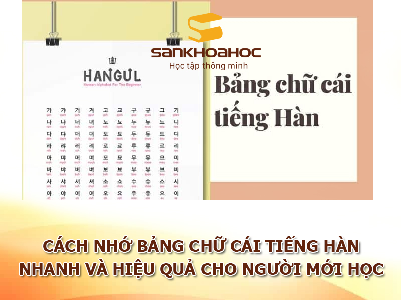 Cách nhớ bảng chữ cái tiếng Hàn nhanh và hiệu quả cho người mới học