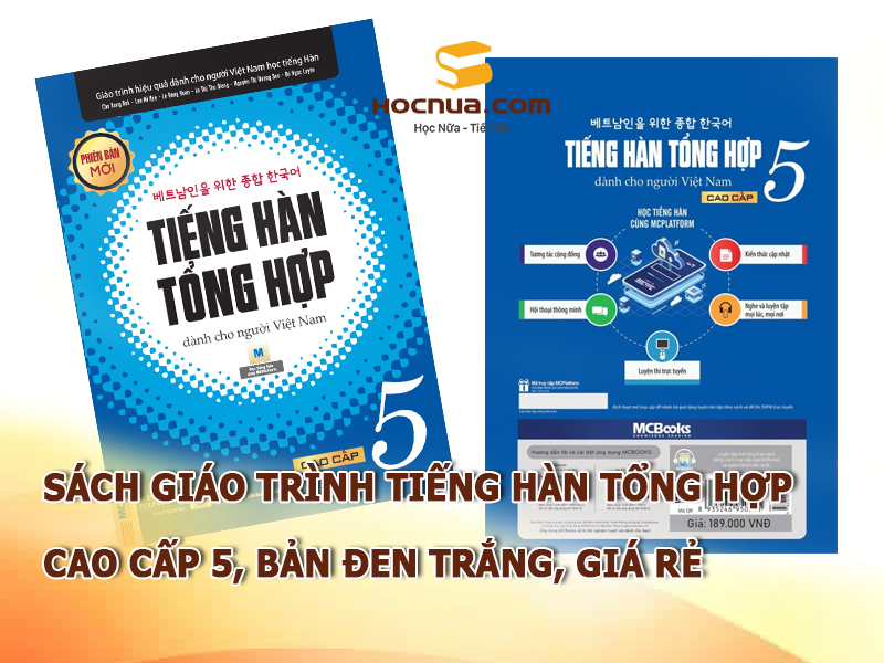 Sách giáo trình tiếng Hàn tổng hợp cao cấp 5, bản đen trắng, giá rẻ
