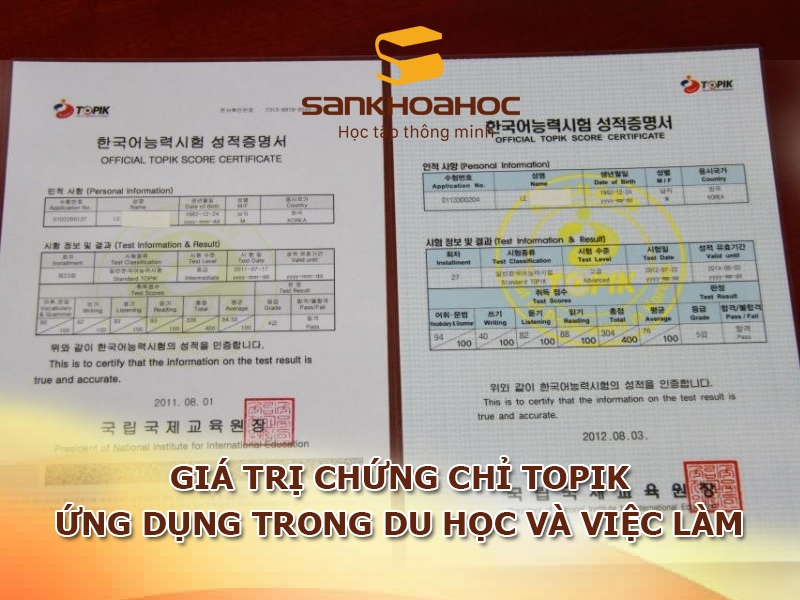 Giá trị chứng chỉ TOPIK: Ứng dụng trong du học và việc làm