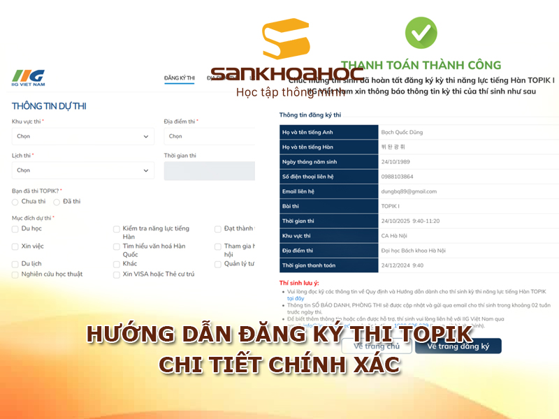 Hướng dẫn đăng ký thi TOPIK chi tiết chính xác