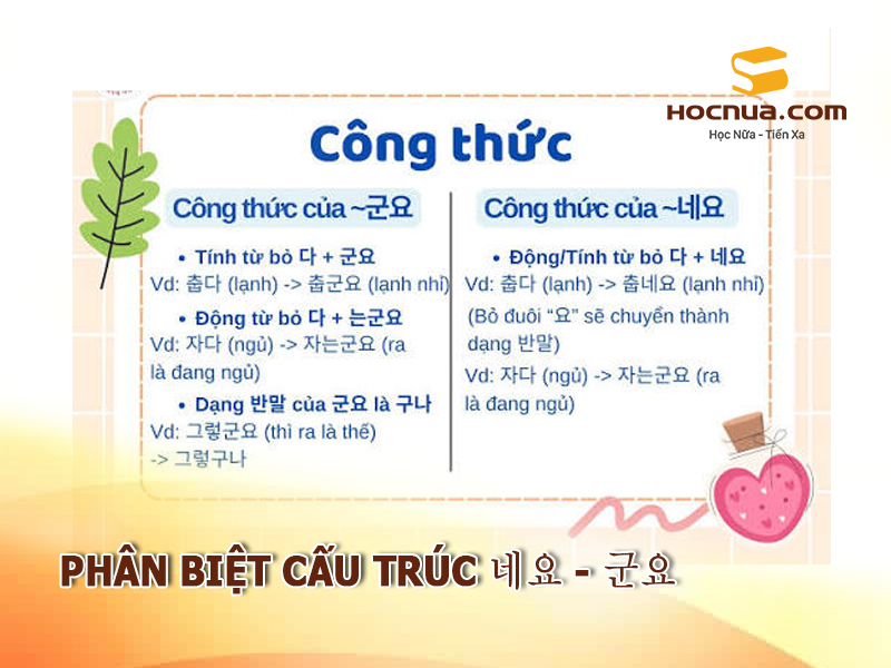 Phân biệt cấu trúc 네요 - 군요
