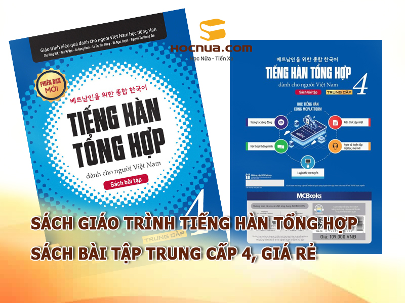 Sách giáo trình tiếng Hàn tổng hợp, sách bài tập trung cấp 4, giá rẻ