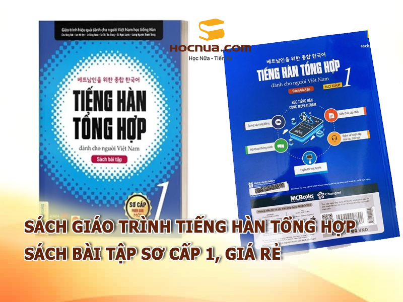 Sách giáo trình tiếng Hàn tổng hợp, sách bài tập sơ cấp 1, giá rẻ