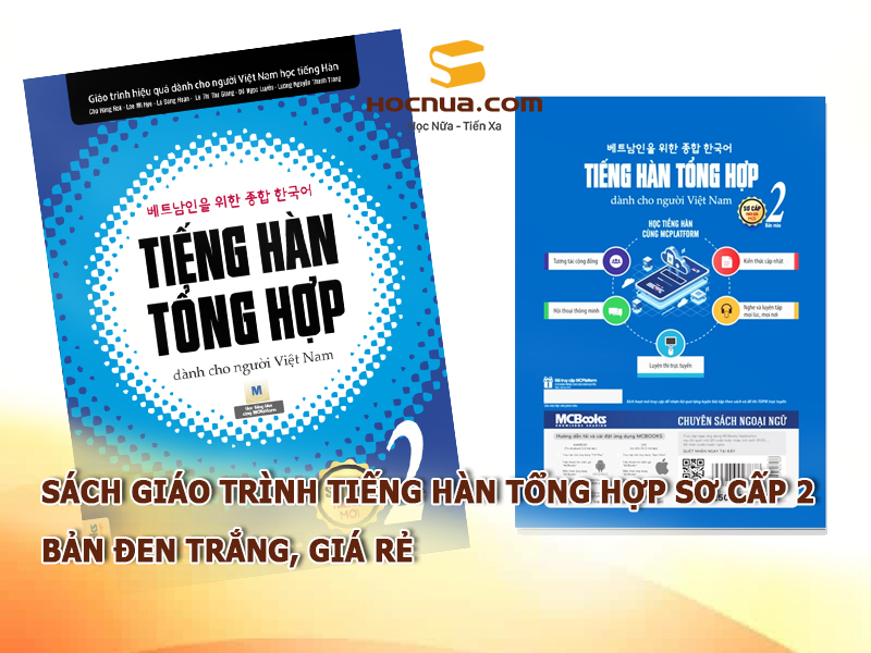Sách giáo trình tiếng Hàn tổng hợp sơ cấp 2, bản đen trắng, giá rẻ