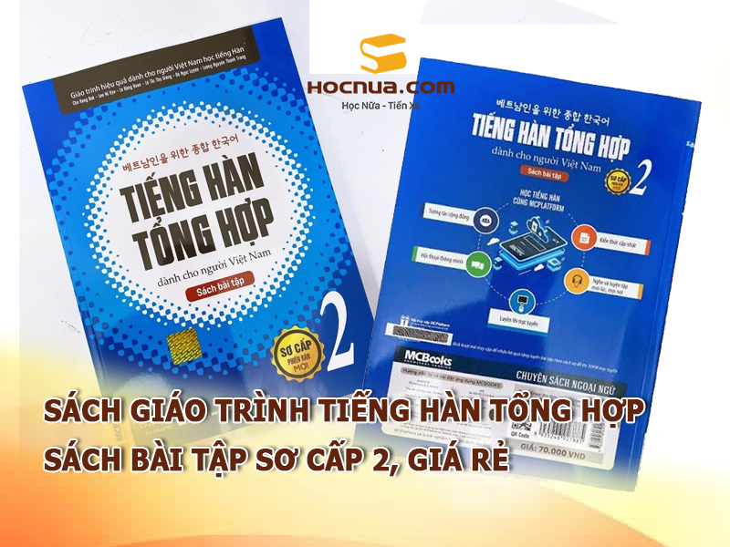 Sách giáo trình tiếng Hàn tổng hợp, sách bài tập sơ cấp 2, giá rẻ