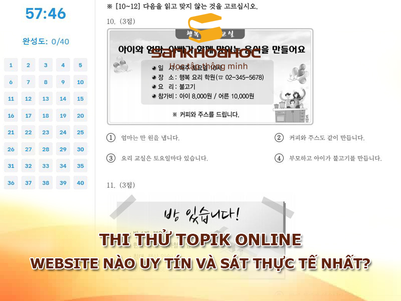 Thi thử TOPIK online: Website nào uy tín và sát thực tế nhất?