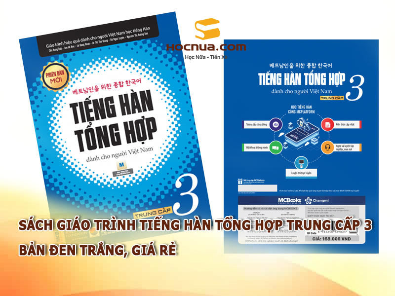 Sách giáo trình tiếng Hàn tổng hợp trung cấp 3, bản đen trắng, giá rẻ