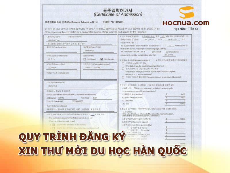 Quy trình đăng ký xin thư mời du học Hàn Quốc đơn giản